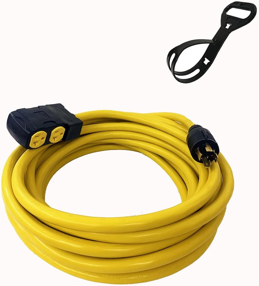 40Ft L14-30P to Four 5-20R 30 Amp Generator Power Cord W12280
