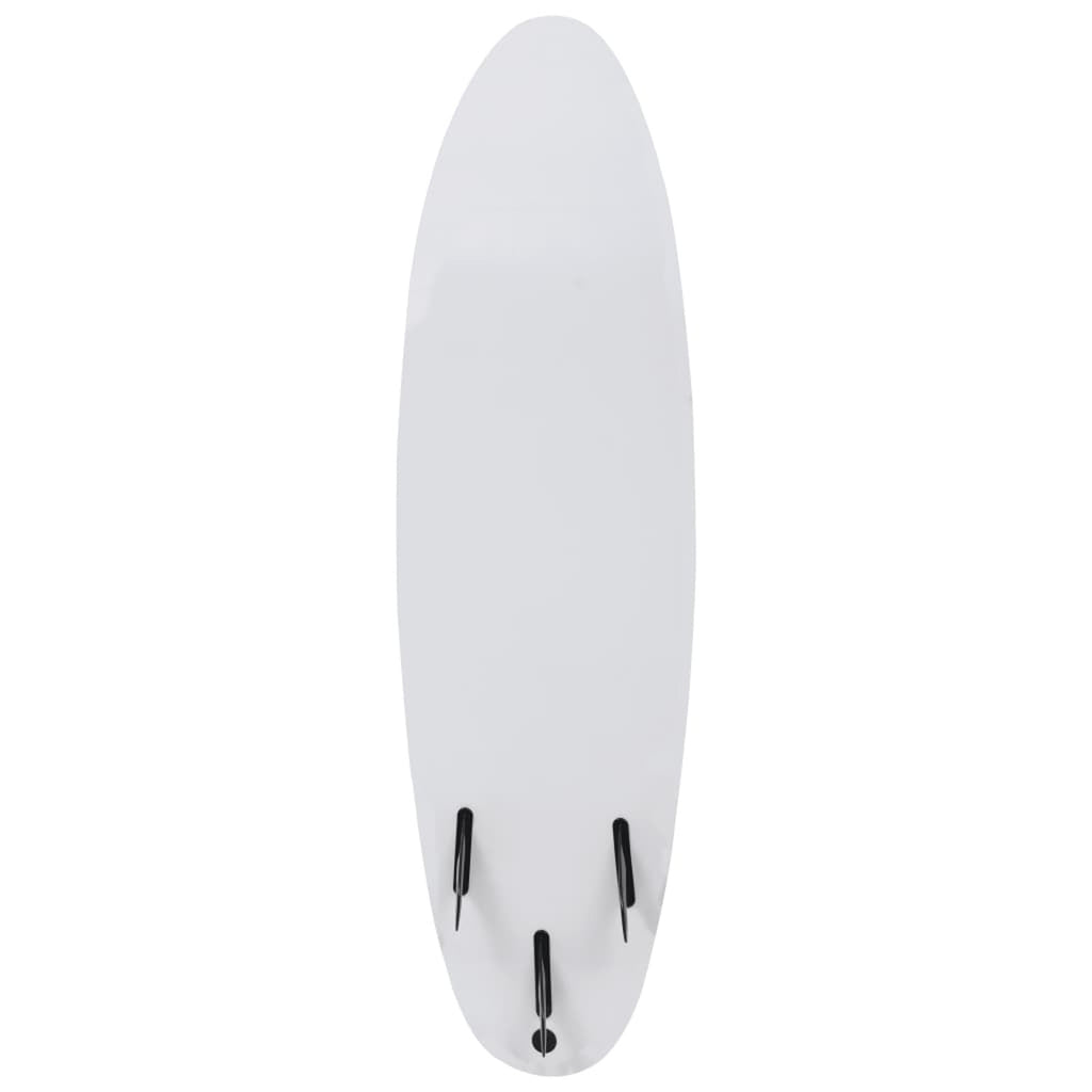 Surfboard with Leash and Plastic Fins 66.9 x 18.4 x 3.1 Inches J7118