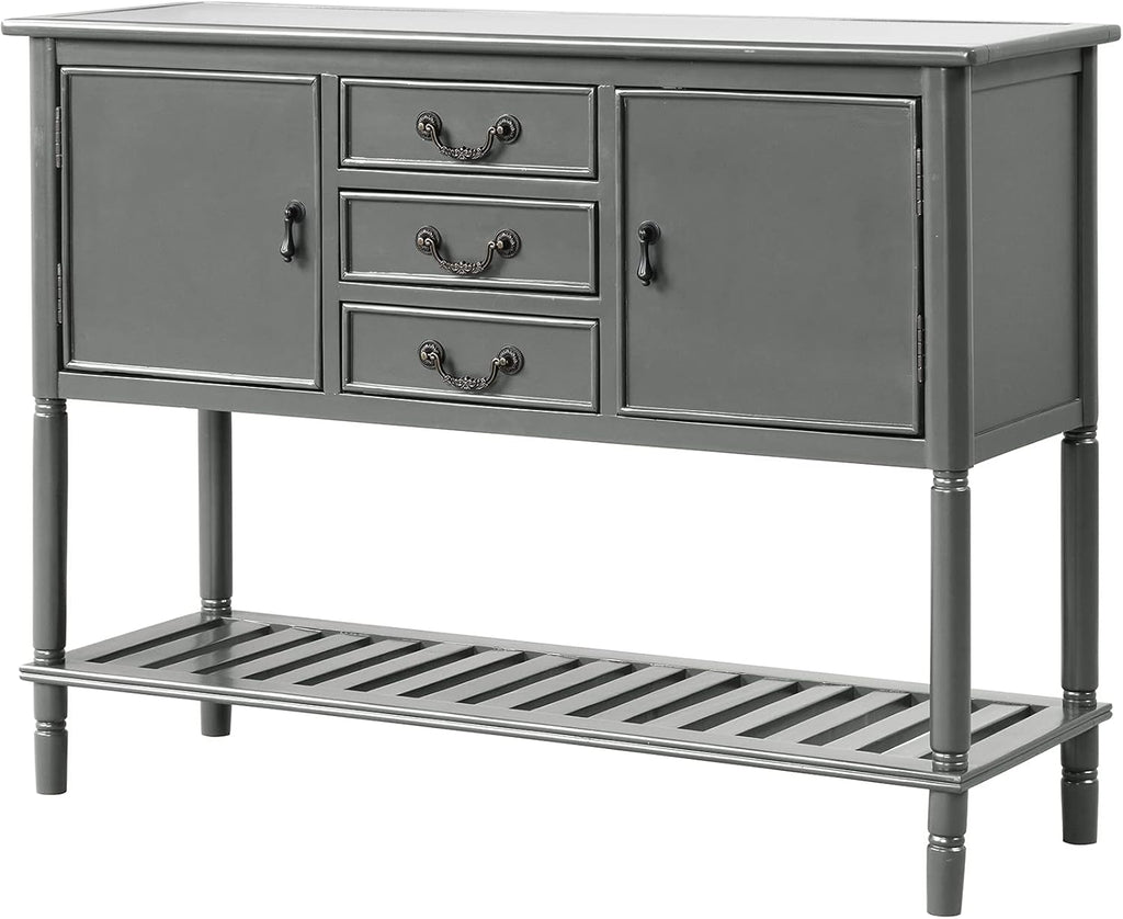 Solid Wood Console Table with 3 Drawers, 2 Cabinet and 1 Shelf L2425