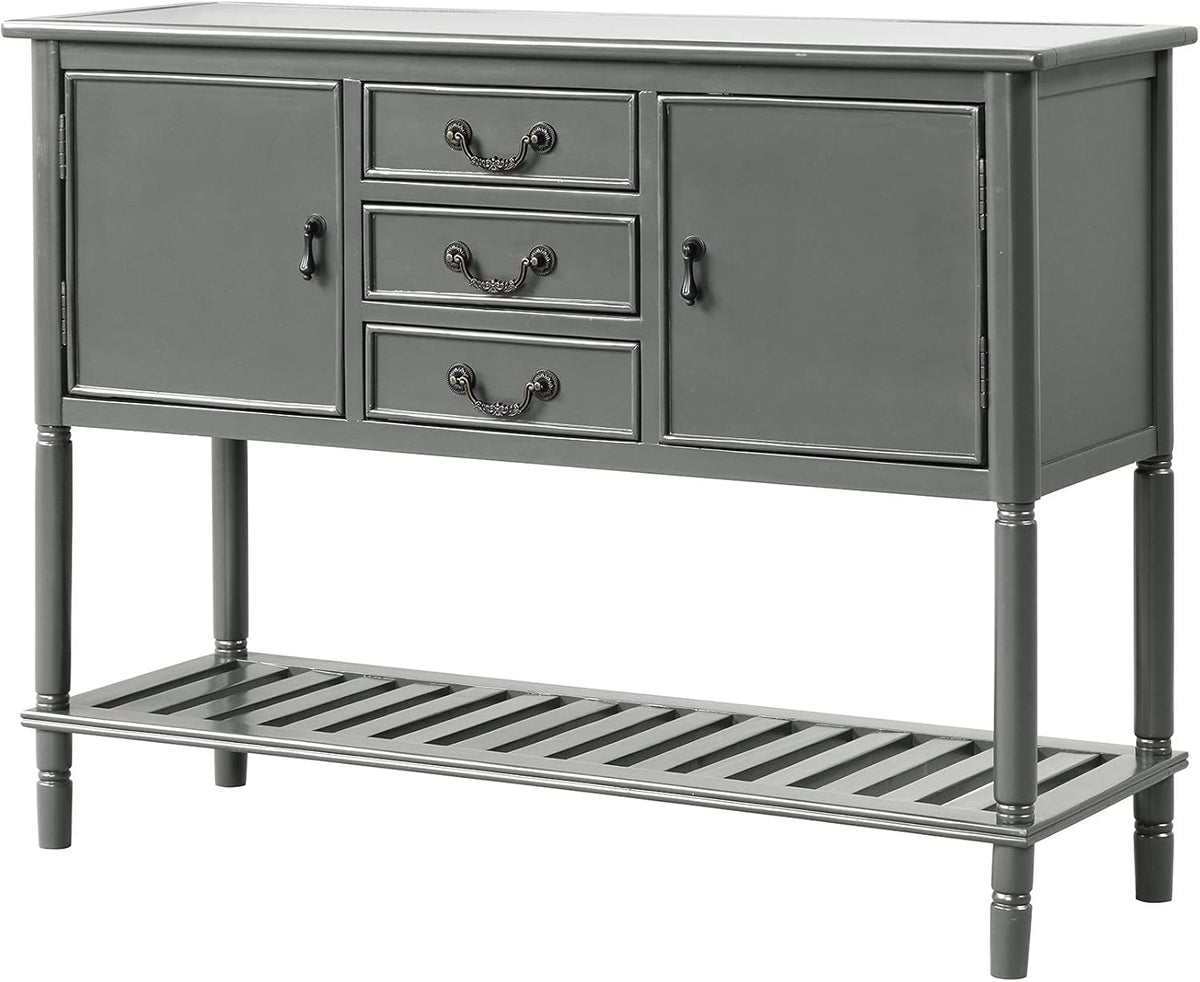 Solid Wood Console Table with 3 Drawers, 2 Cabinet and 1 Shelf L2425