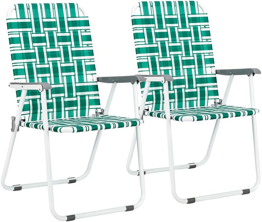 Green 2 Pack Webbed Folding Lawn Chair E11389