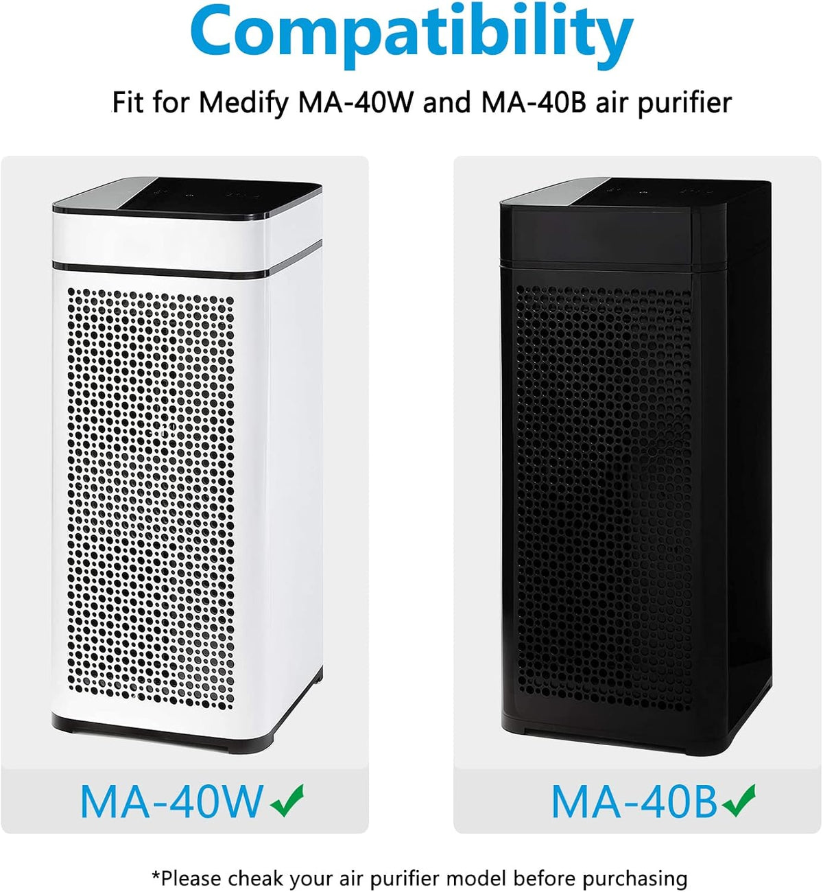 True HEPA Replacement Filter 2 Pack, 3 in 1 H13 Activated Carbon F562