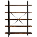 5-Tier Rustic Wood and Metal Bookcase Z8921