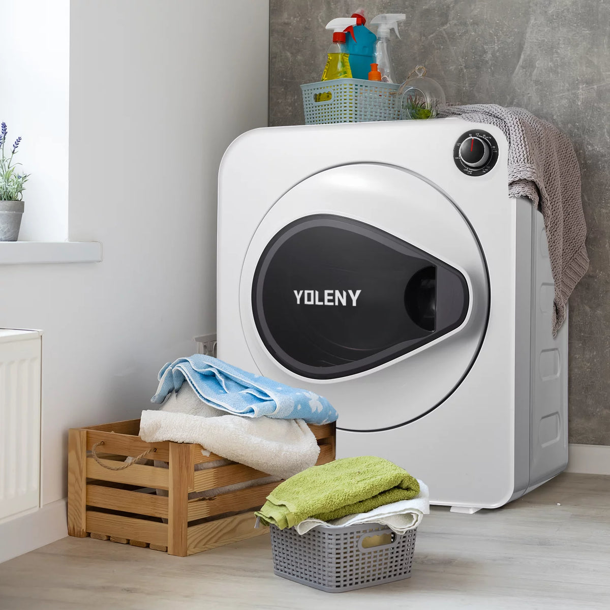 White 13.2 lbs Stainless Steel Portable Electric Dryer N44525