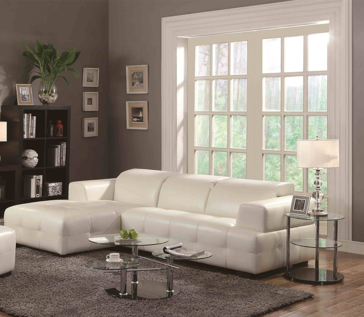 White Contemporary Sectional Sofa Z16563
