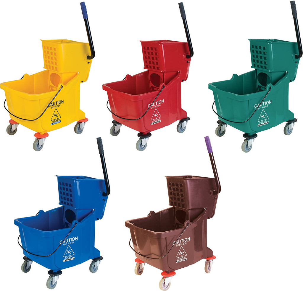 26 Quart Blue Mop Bucket with Side Press Wringer I77014