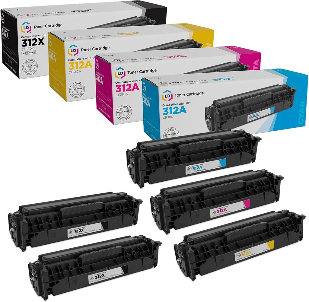 Compatible Toner Cartridge Replacements 5-Pack Q1244