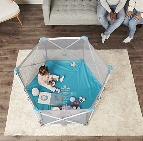 Teal 8-Panel Portable Play Yard P706242
