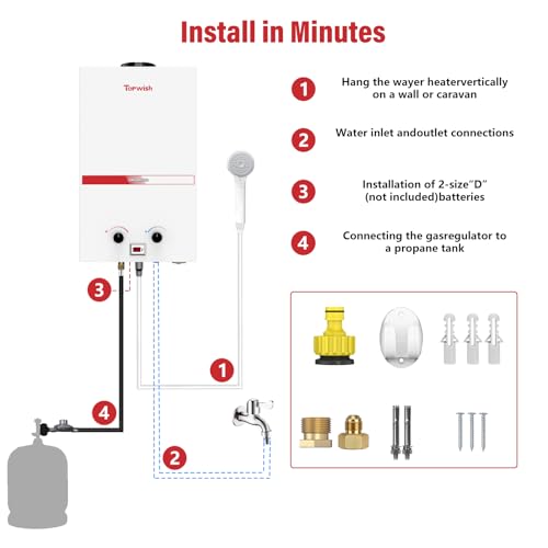 10L 2.6GPM Portable Propane Tankless Water Heater P94192