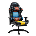 White Leather Swivel Gaming Chair with Footrest X36802