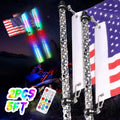 2PCS 5FT RGB LED Whip Lights with Flag N48468