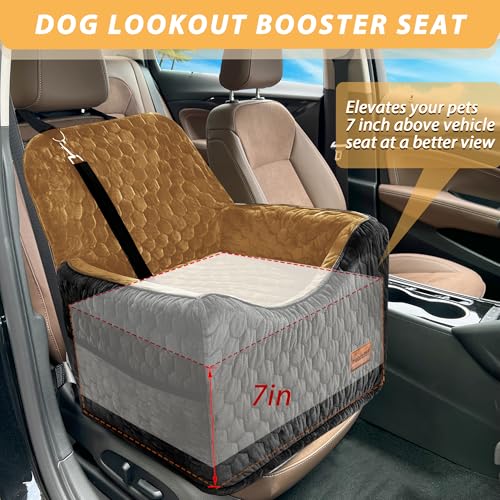 Gray Memory Foam Dog Car Seat with Washable Removable Cover F907