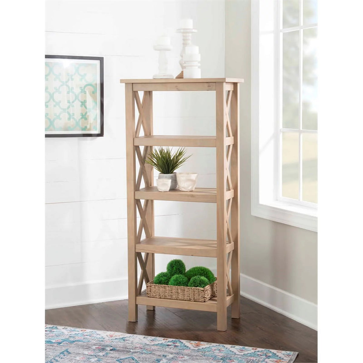 Driftwood Brown Pine Wood Bookcase H341