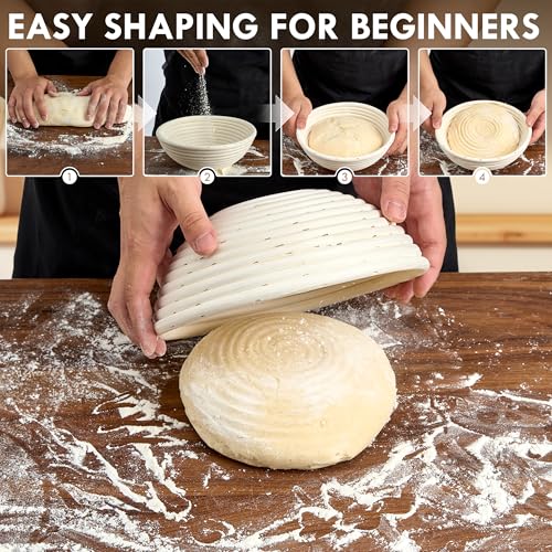 10 Inch Oval Sourdough Bread Proofing Baskets Set Of 2 A11665