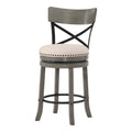 Light Grey and Black Wood Counter Height Bar Stool Set of 2 E604