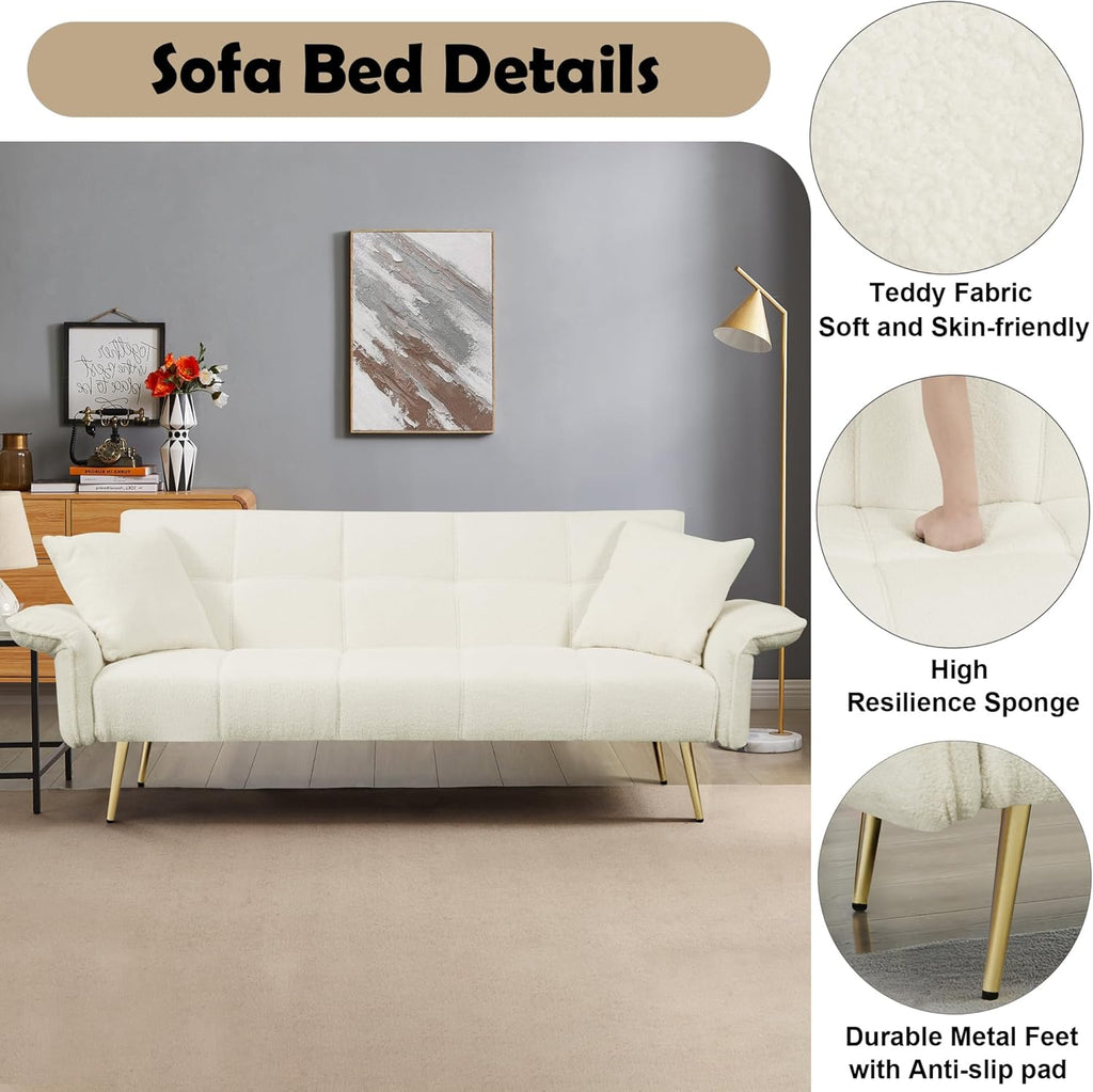Convertible Double Futon Sofa Bed with Folding Armrests S130782
