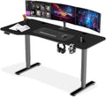 Adjustable L Shaped Electric Standing Desk with Black Frame V929