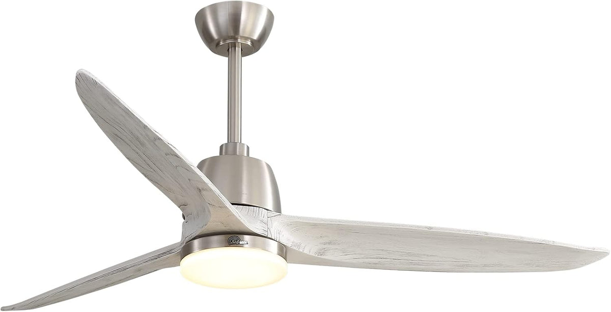 60 Inches Ceiling Fan With Lights 3 Carved Wood Fan Blade Remote Control X418