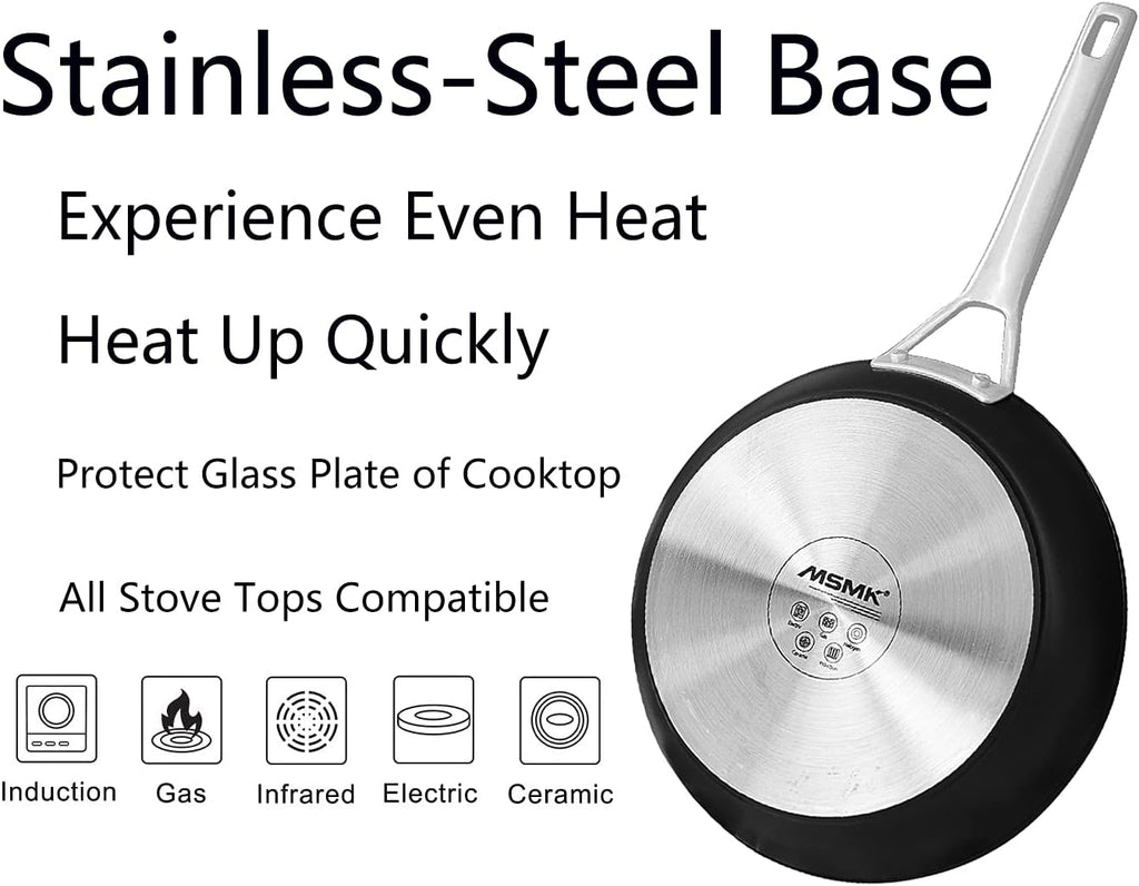 10-inch Nonstick Stainless-steel Frying Pan with Lid N198