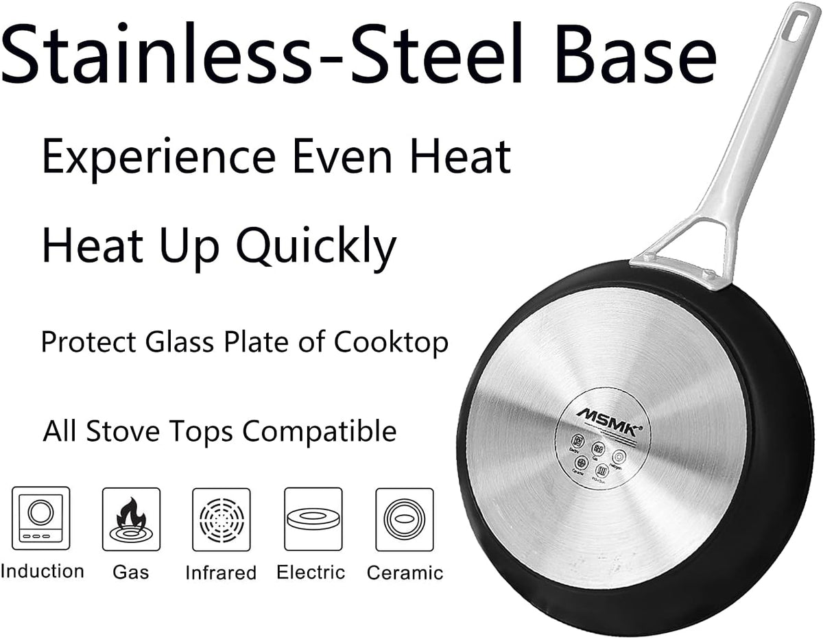 10-inch Nonstick Stainless-steel Frying Pan with Lid N198