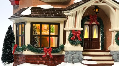 Porcelain Snow Village Lit House Z2762