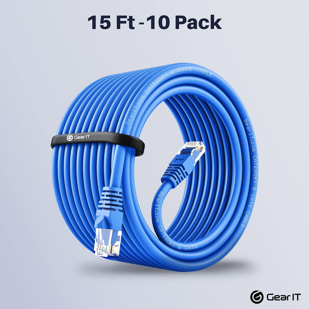Cat 6 Ethernet Cable 1 ft 100-Pack Blue Y927273