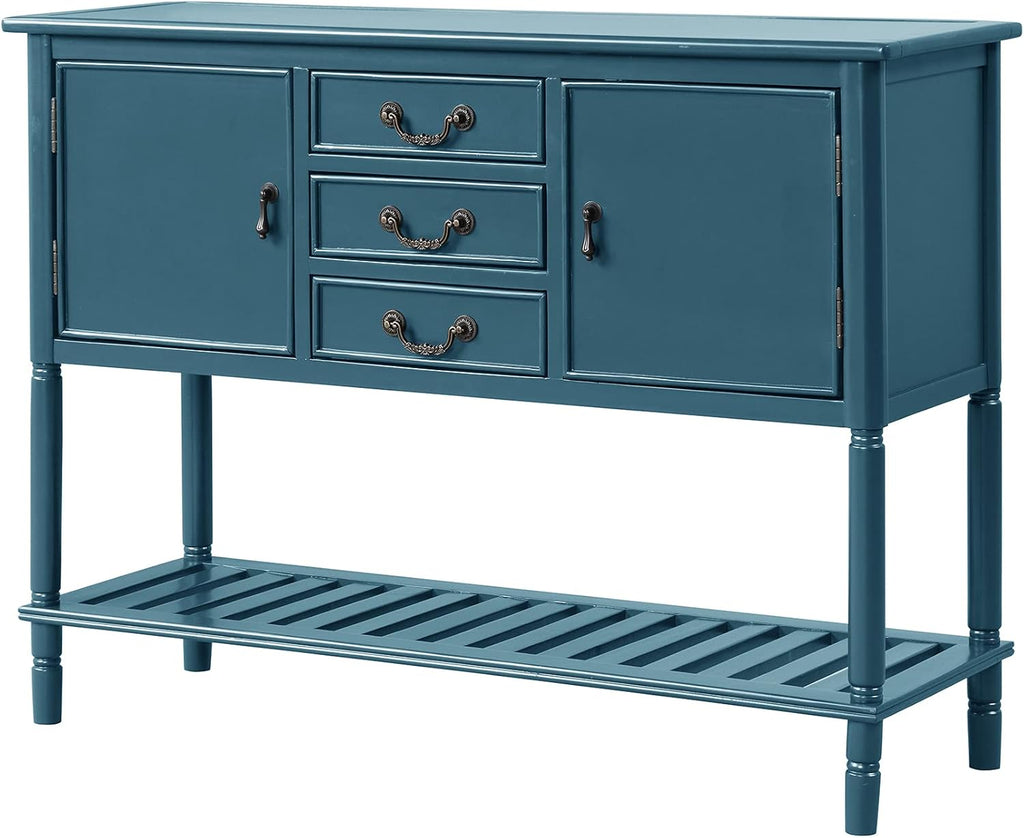 Solid Wood Console Table with 3 Drawers, 2 Cabinet and 1 Shelf L2425