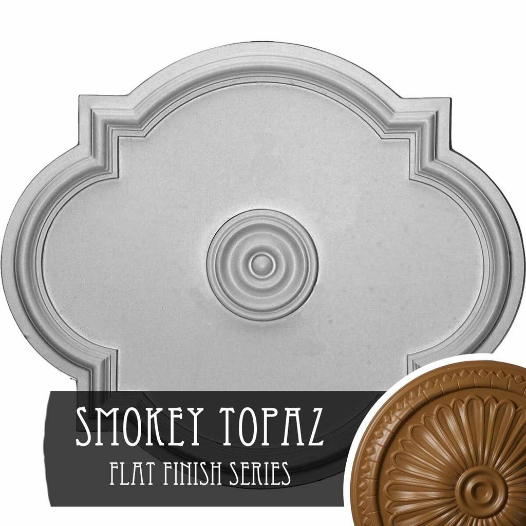 Hand-Painted Smokey Topaz Ceiling Medallion J3553