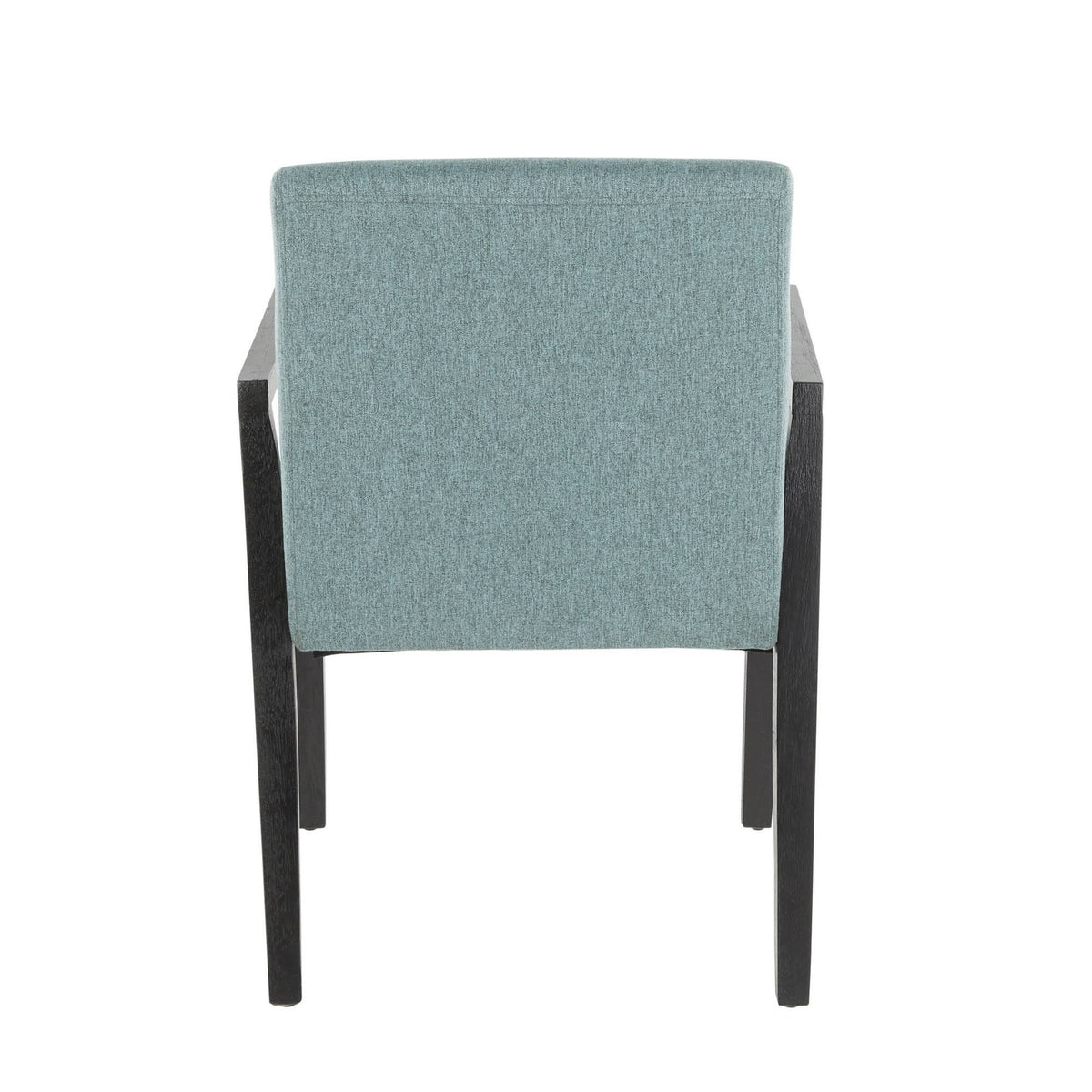 Teal Fabric and Black Wood Arm Chair Set of 2 I720084