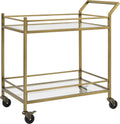 Gold and Glass Rolling Bar Cart E126