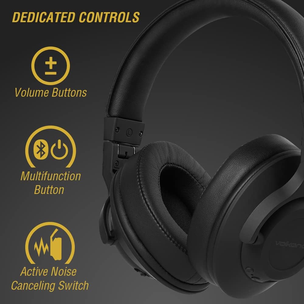 Black Wireless Over Ear Noise Cancelling Headphones E1663
