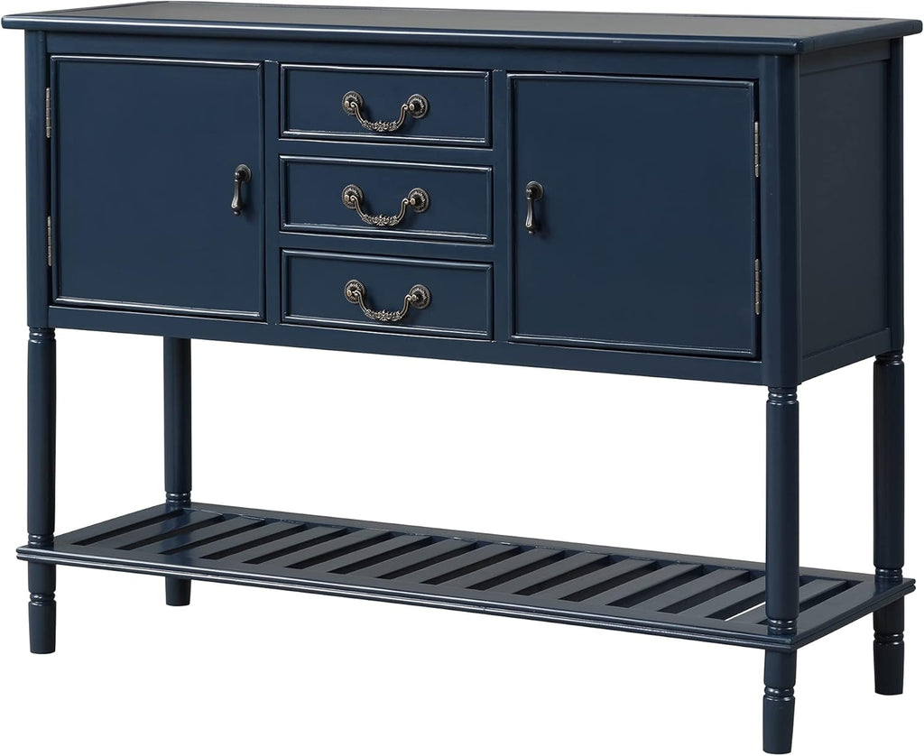 Solid Wood Console Table with 3 Drawers, 2 Cabinet and 1 Shelf L2425