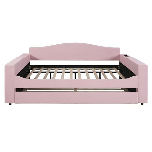 Beige Upholstered Daybed with 2 Storage Drawers F87292