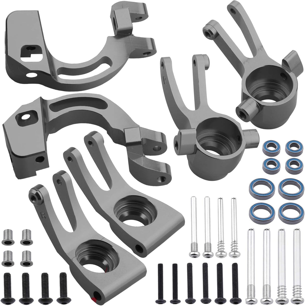 Aluminum Front Steering Block Knuckles & C-Hubs & Rear Hubs (Black) B932300