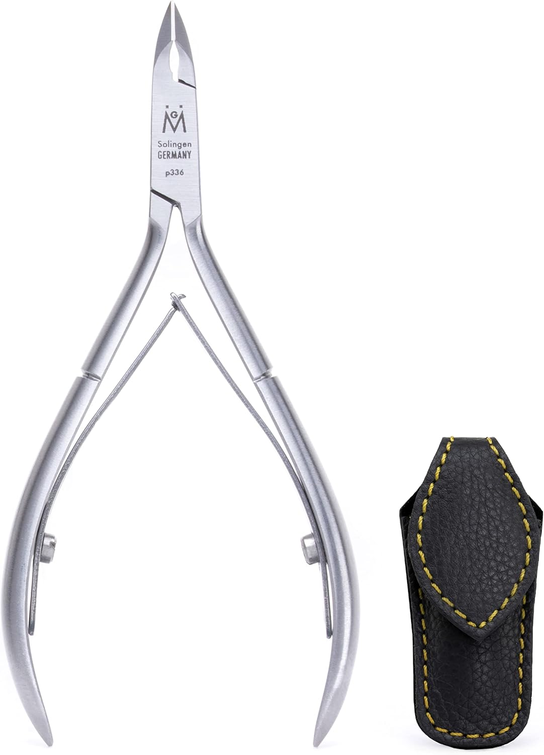 Luxury Cuticle Nipper in Leather Case, Double Sharpened C33569
