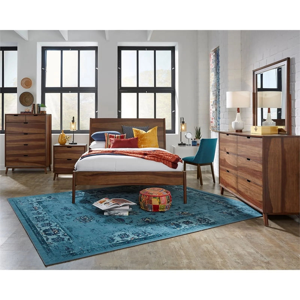 Caramel Brown Wood Double Drawer Dresser R5178