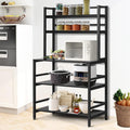 5-Tier Standing Bakers Rack with Shelves, Wood (Rustic Brown) U978