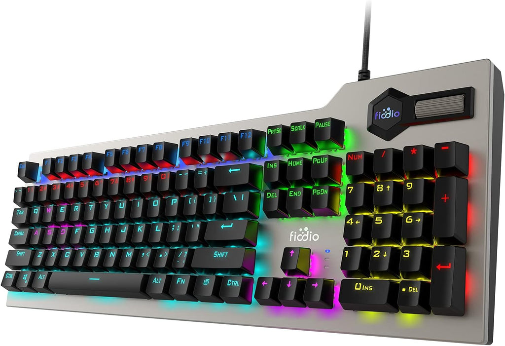 Wired RGB Rainbow Backlit Mechanical Keyboard with Blue Switches T195