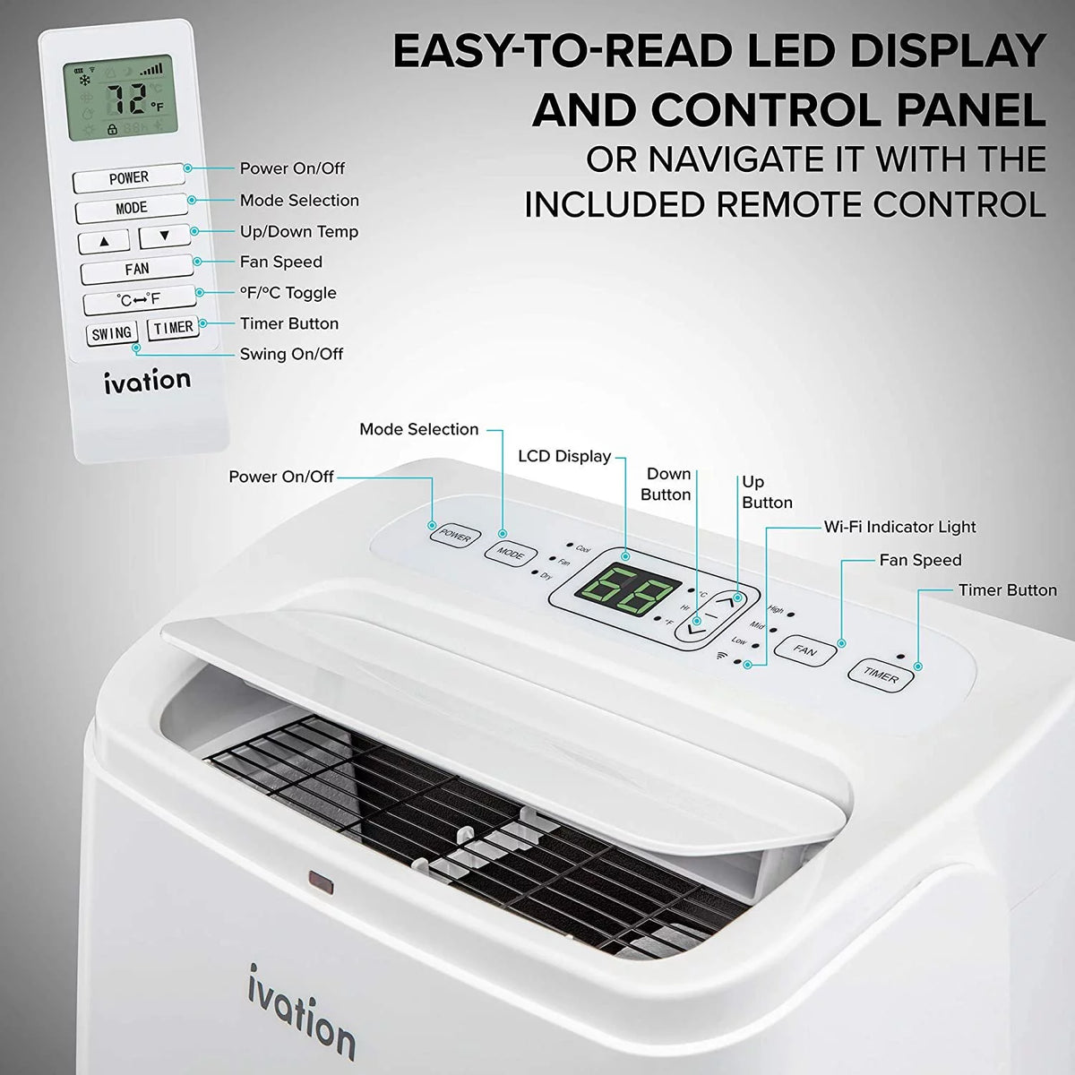 12,000 BTU Portable Air Conditioner with Wi-Fi A8062