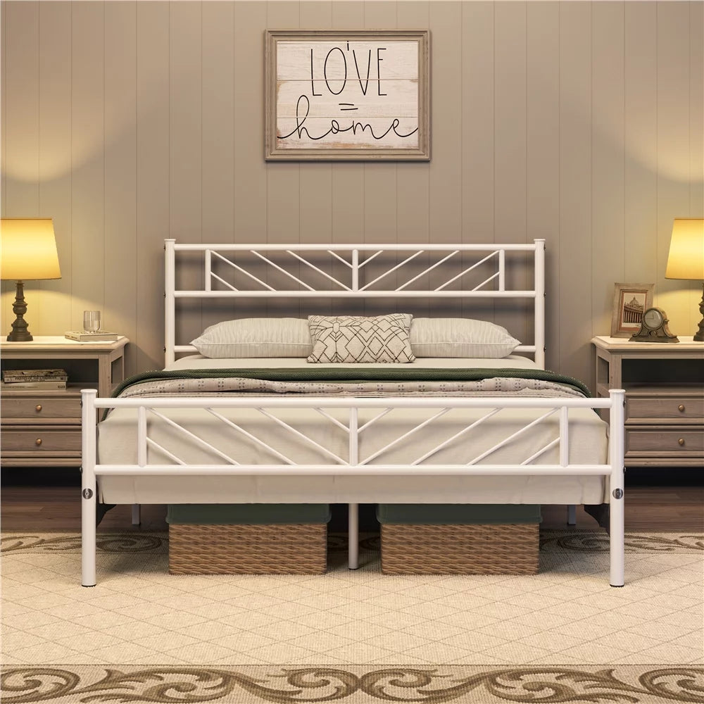 Queen Size Black Metal Platform Bed Y17499