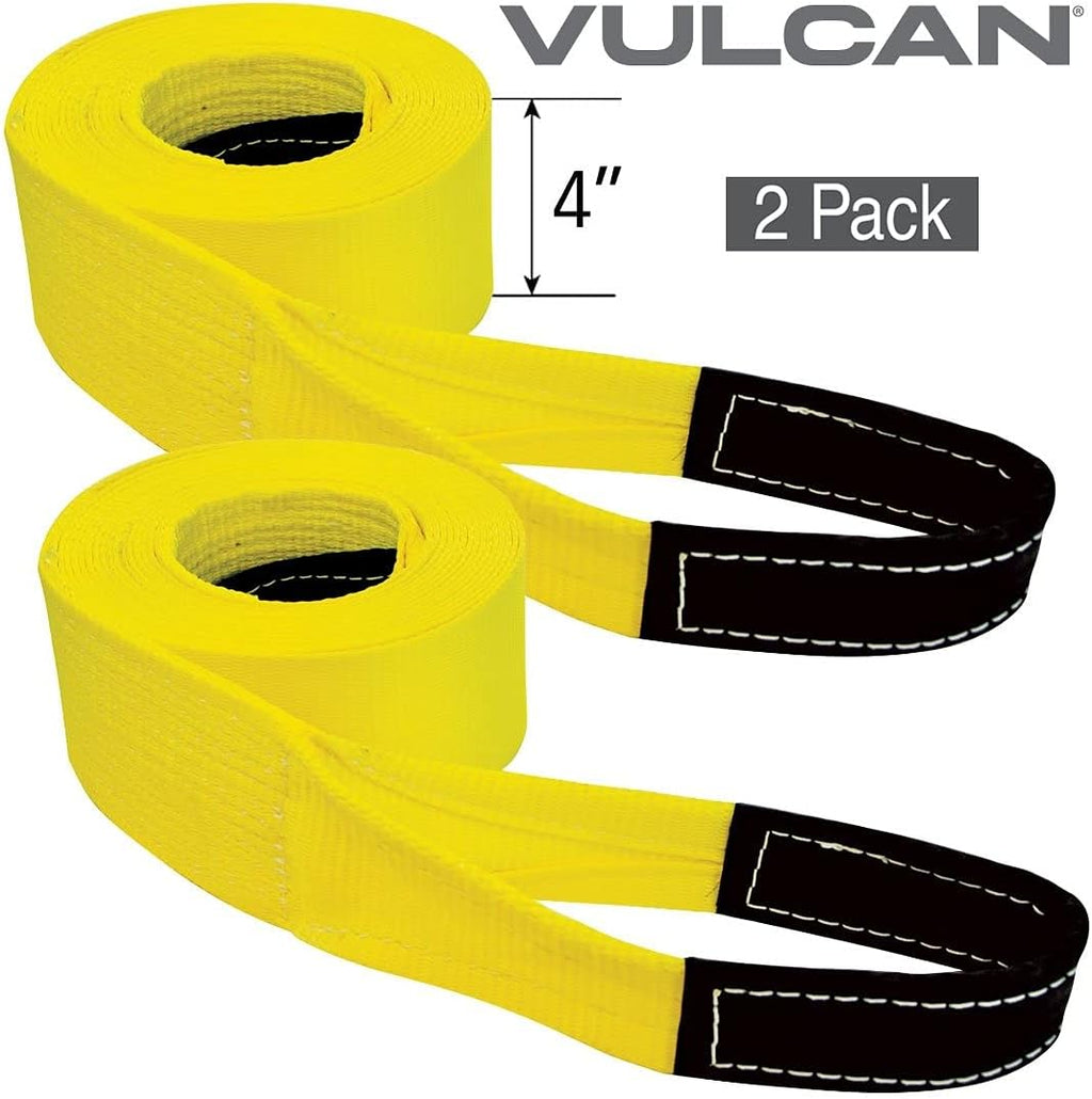 Tow Strap with Reinforced Eyes, 4 Inch x 20 Foot, 2 Pack, 10,000 Pound Towing Capacity H729152
