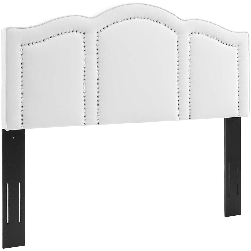 White Performance Velvet Headboard F2264