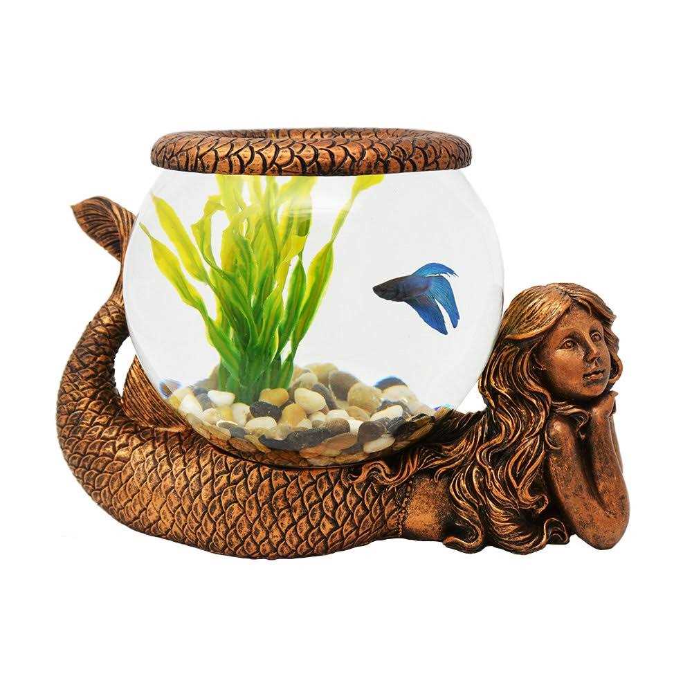 Gold Antiqued Glass Fish Bowl Z39685