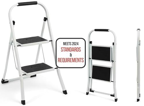 2 Step Ergonomic Foldable Step Stool 350 LBS Capacity M155