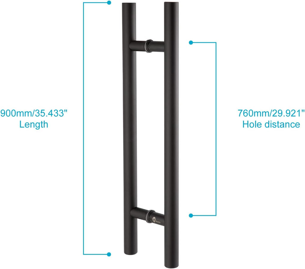 36 inches Solid Stainless Steel Push Pull Door Handle, Matte Black Finish B6738