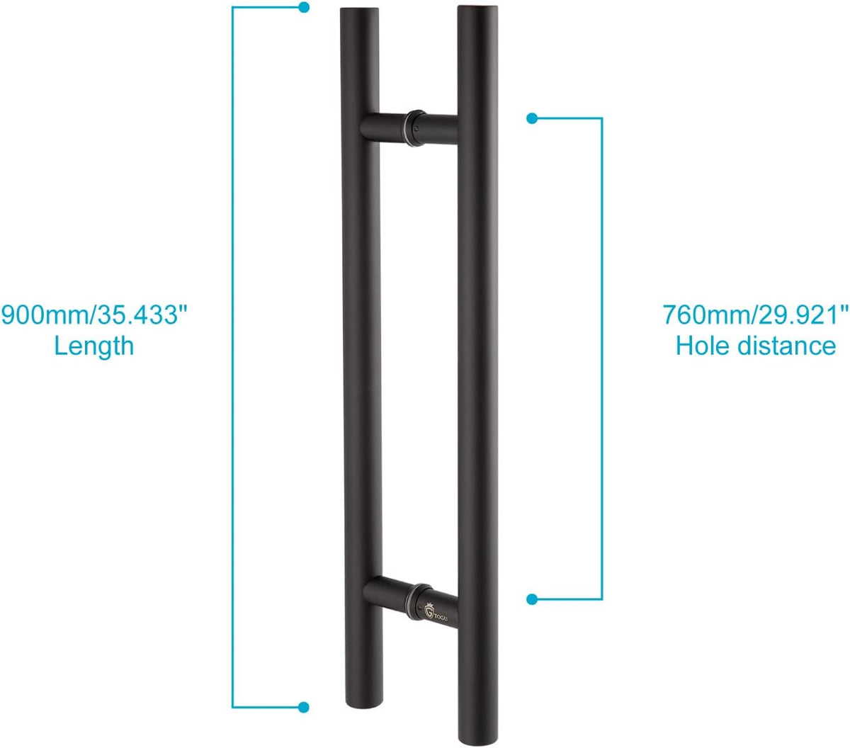 36 inches Solid Stainless Steel Push Pull Door Handle, Matte Black Finish B6738