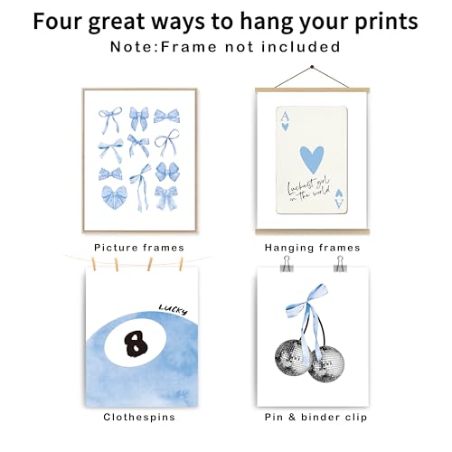 Pink Coquette Preppy Wall Art Prints Set of 4 B426