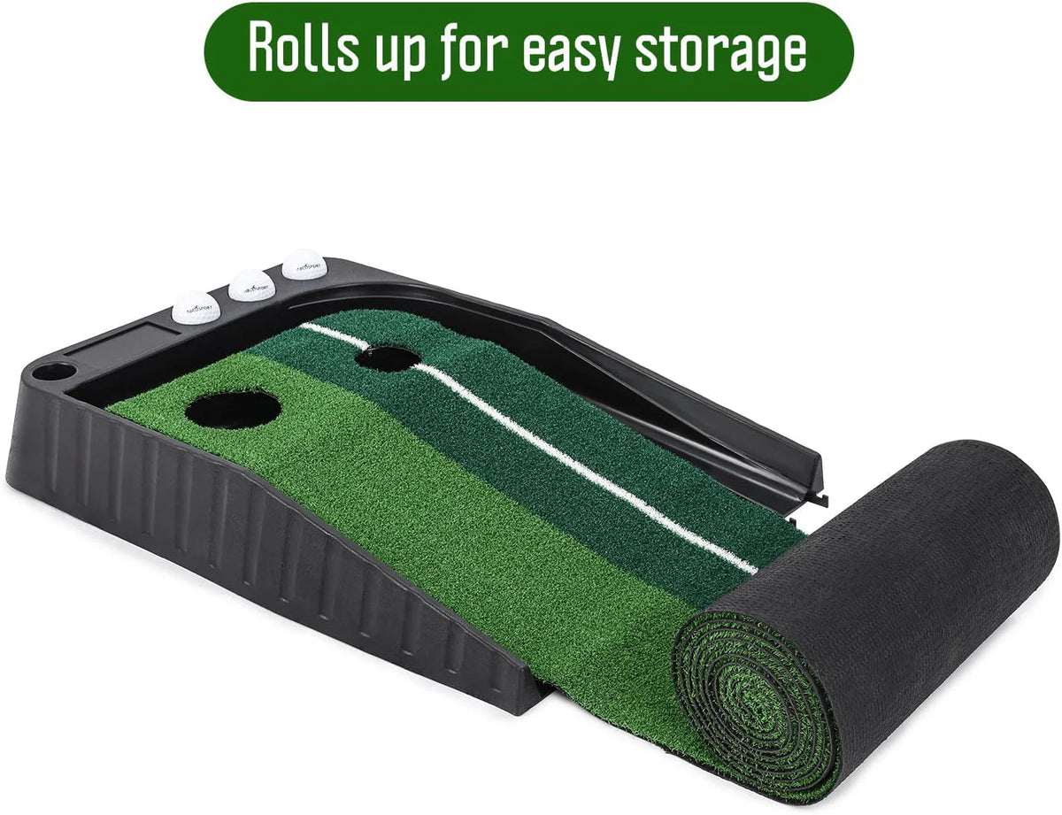 Indoor Golf Putting Practice Mat with Auto Ball Return D734