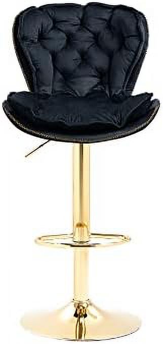 Rose Red Velvet Adjustable Counter Stools with Swivel Seat D39301