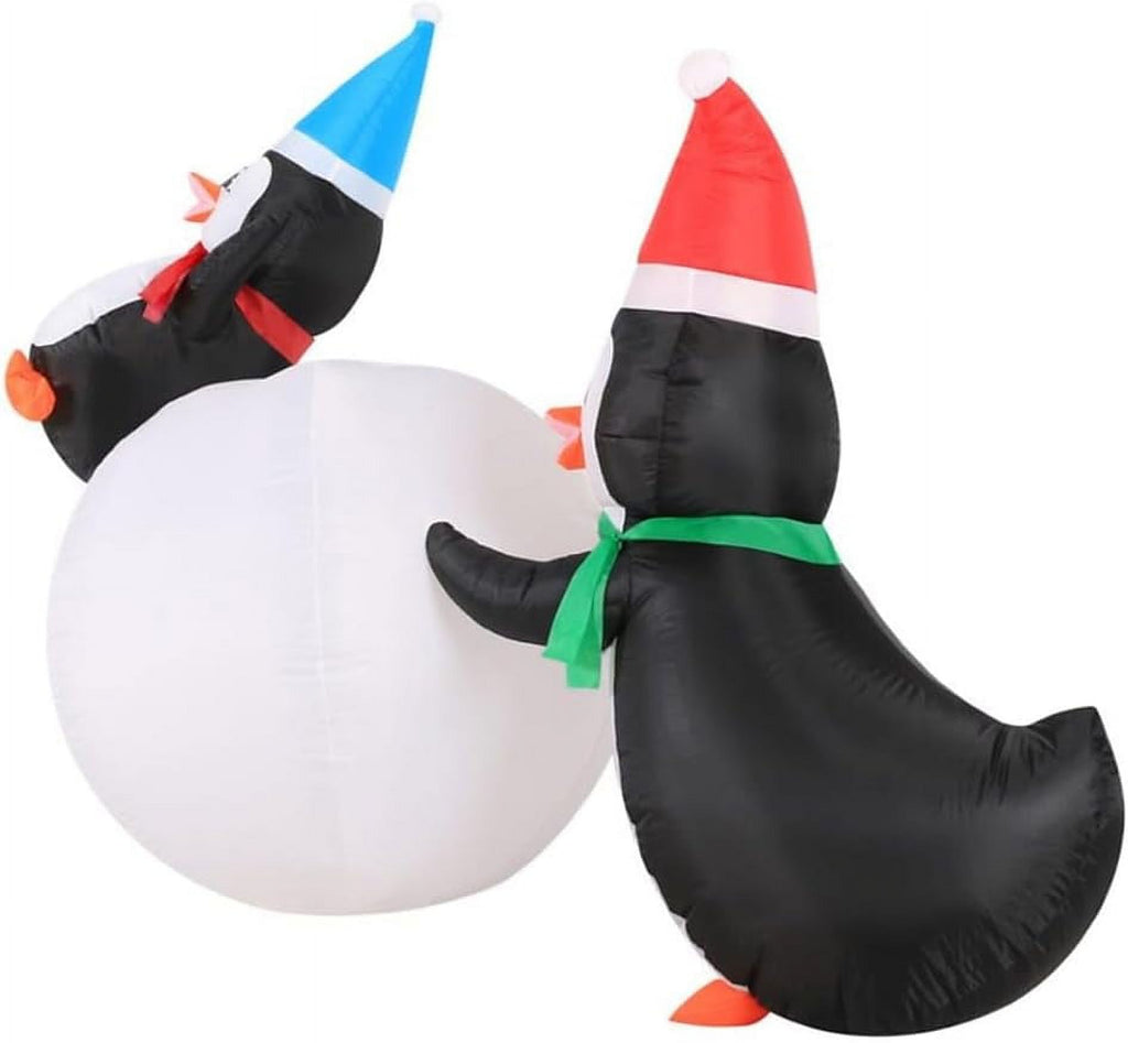 6 Foot Inflatable Penguins With Swirling Lights D31979